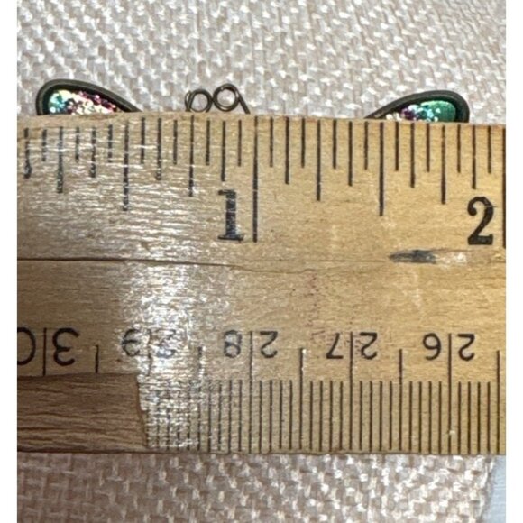 Butterfly Brooch Pin Set of 2 Multicolor Glitter Enamel Beautiful - Picture 7 of 10